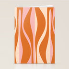 Mid Century Modern Retro Lounge Striped Ogee Pattern Pink Orange Cream Stationery Card Gallery Image 2