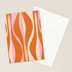Mid Century Modern Retro Lounge Striped Ogee Pattern Pink Orange Cream Stationery Card Gallery Image 2