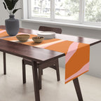 Mid Century Modern Retro Lounge Striped Ogee Pattern Pink Orange Cream Table Runner Gallery Image 2