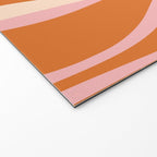 Mid Century Modern Retro Lounge Striped Ogee Pattern Pink Orange Cream Welcome Mat Gallery Image 2