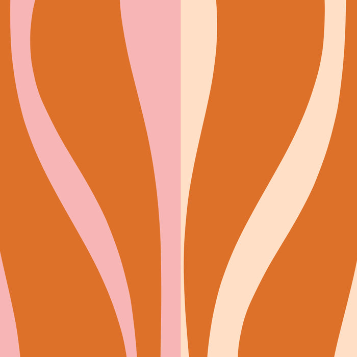 Mid Century Modern Retro Lounge Striped Ogee Pattern Pink Orange Cream Coffee Mug Gallery Image 2
