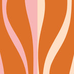 Mid Century Modern Retro Lounge Striped Ogee Pattern Pink Orange Cream Coffee Mug Gallery Image 2