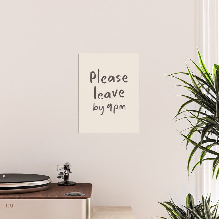 Please Leave By 9pm, Funny Hallway Print Poster Gallery Image 2