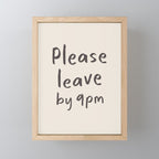 Please Leave By 9pm, Funny Hallway Print Mini Art Print Gallery Image 1