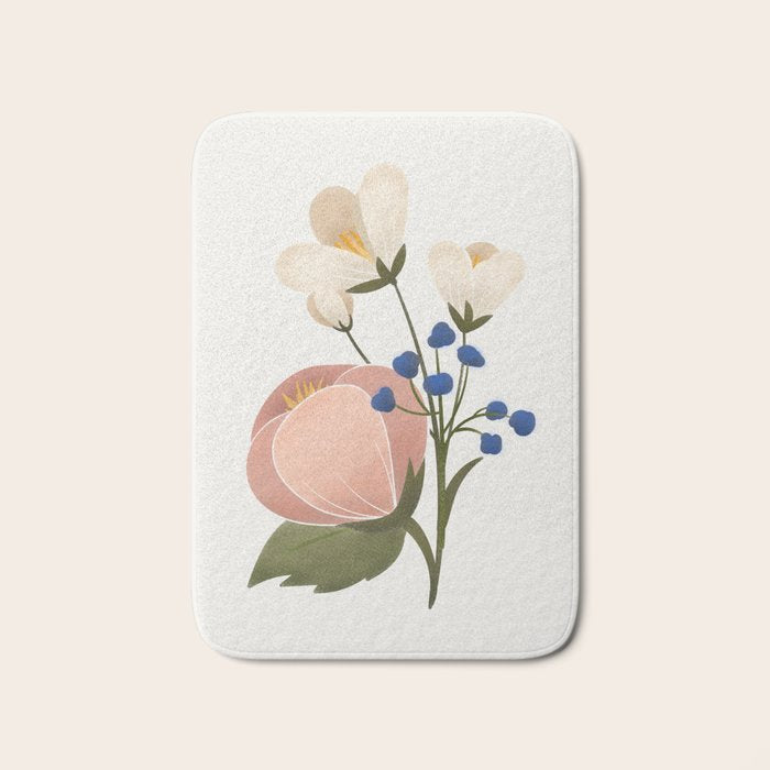 Delicate florals Bath Mat Gallery Image 1