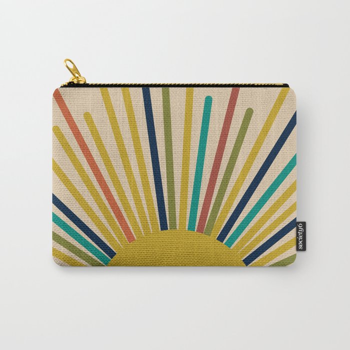 Multicolor Mid Century Modern Sunburst 5 Carry All Pouch Gallery Image 1