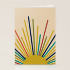 Multicolor Mid Century Modern Sunburst 5 Stationery Card Gallery Image 2