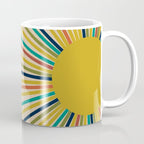 Multicolor Mid Century Modern Sunburst 5 Coffee Mug Gallery Image 1