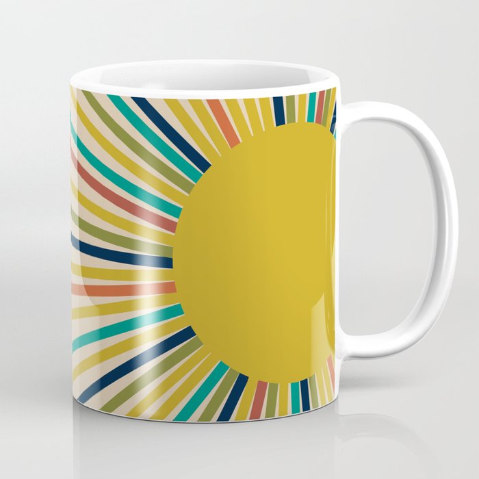 Multicolor Mid Century Modern Sunburst 5 Coffee Mug Gallery Image 1