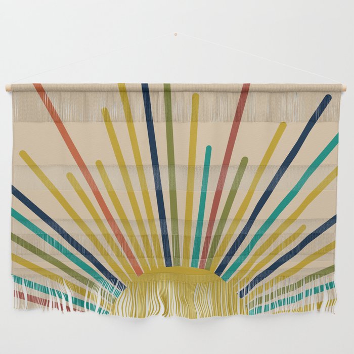 Multicolor Mid Century Modern Sunburst 5 Wall Hanging Gallery Image 1