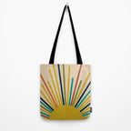 Multicolor Mid Century Modern Sunburst 5 Tote Bag Gallery Image 2