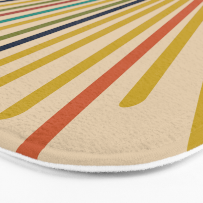 Multicolor Mid Century Modern Sunburst 5 Bath Mat Gallery Image 3