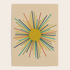 Multicolor Mid Century Modern Sunburst 5 Poster Gallery Image 4