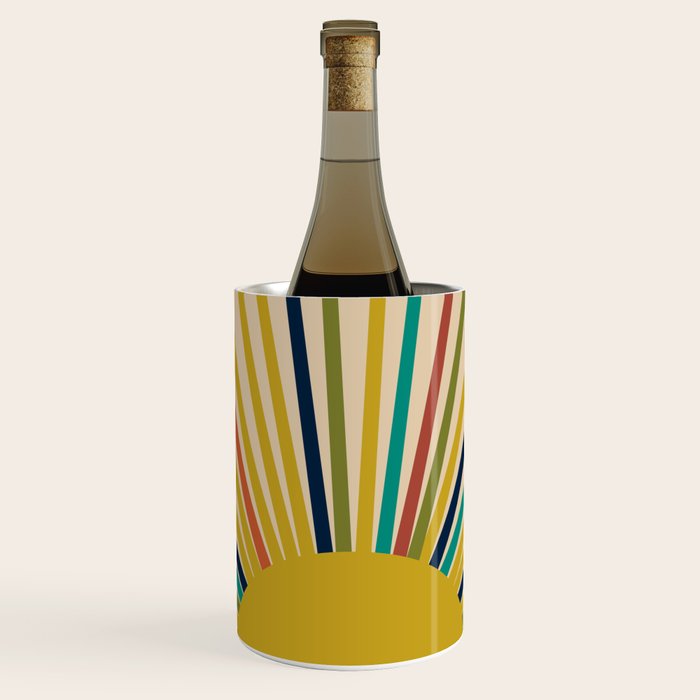 Multicolor Mid Century Modern Sunburst 5 Wine Chiller Gallery Image 1
