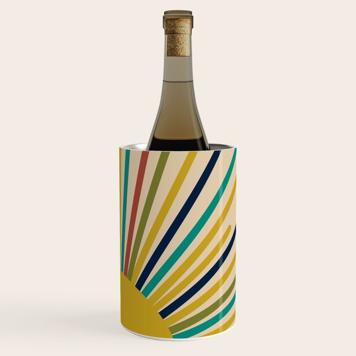 Multicolor Mid Century Modern Sunburst 5 Wine Chiller Gallery Image 3