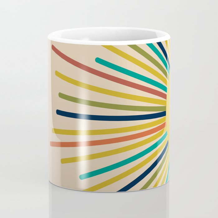 Multicolor Mid Century Modern Sunburst 5 Coffee Mug Gallery Image 4