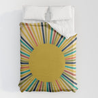 Multicolor Mid Century Modern Sunburst 5 Duvet Cover Gallery Image 6