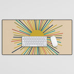 Multicolor Mid Century Modern Sunburst 5 Desk Mat Gallery Image 1