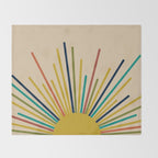 Multicolor Mid Century Modern Sunburst 5 Throw Blanket Gallery Image 2