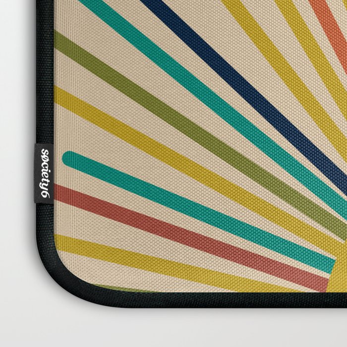 Multicolor Mid Century Modern Sunburst 5 Laptop Sleeve Gallery Image 3