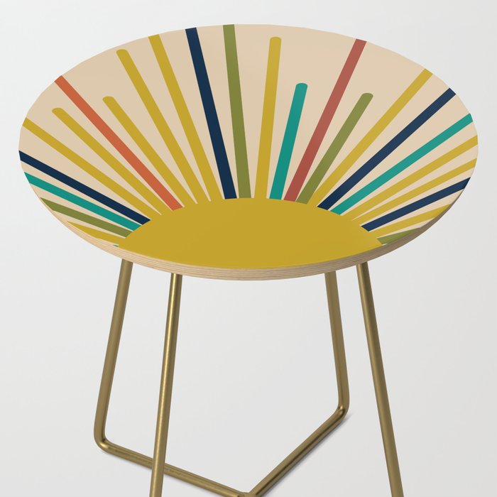 Multicolor Mid Century Modern Sunburst 5 Side Table Gallery Image 2