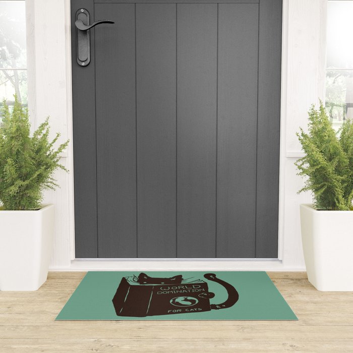 World Domination for Cats (Green) Welcome Mat Gallery Image 3