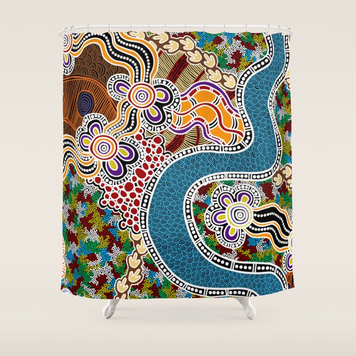 Authentic Aboriginal Art -  Shower Curtain Gallery Image 1