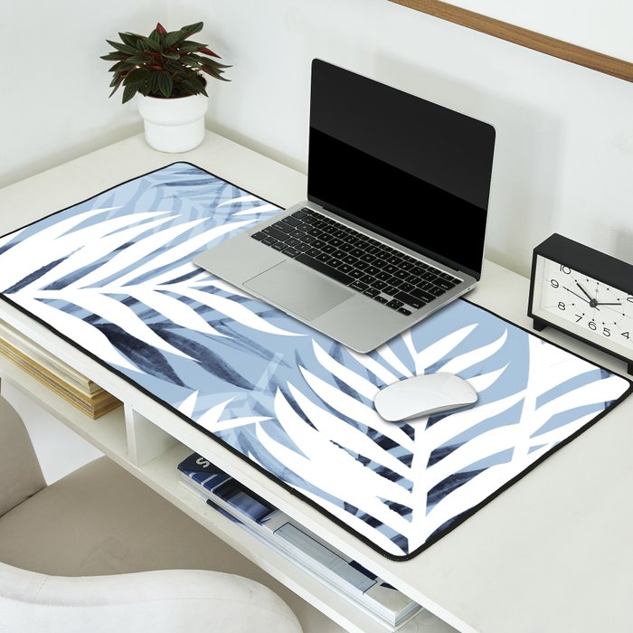 Tropical bliss - chambray blue Desk Mat Gallery Image 2