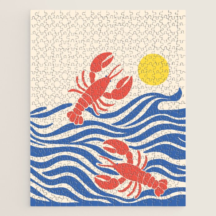 Lobsters Frolicking in the Ocean Waves Jigsaw Puzzle Gallery Image 1