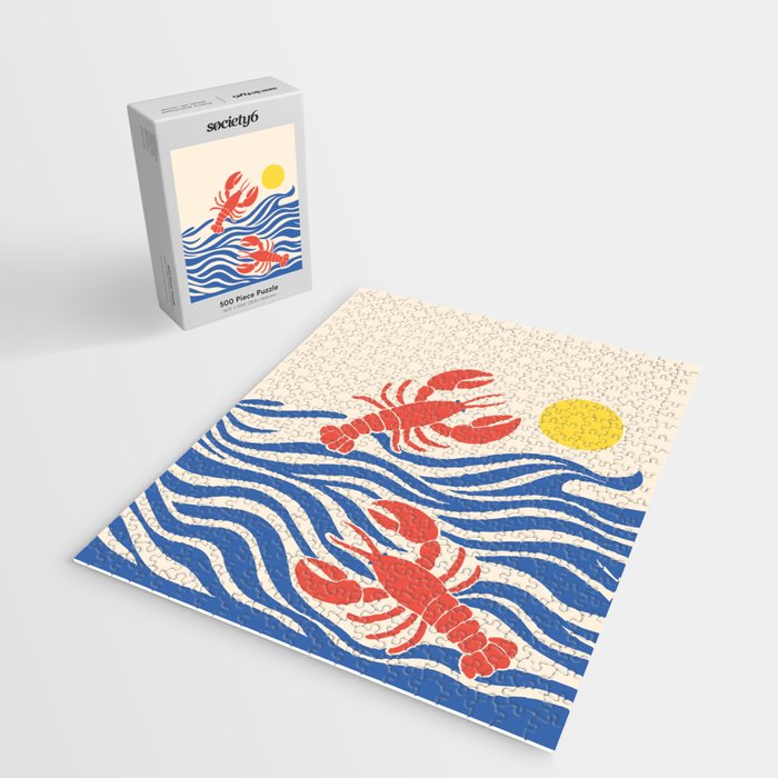 Lobsters Frolicking in the Ocean Waves Jigsaw Puzzle Gallery Image 2