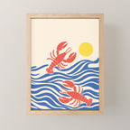 Lobsters Frolicking in the Ocean Waves Mini Art Print Gallery Image 1