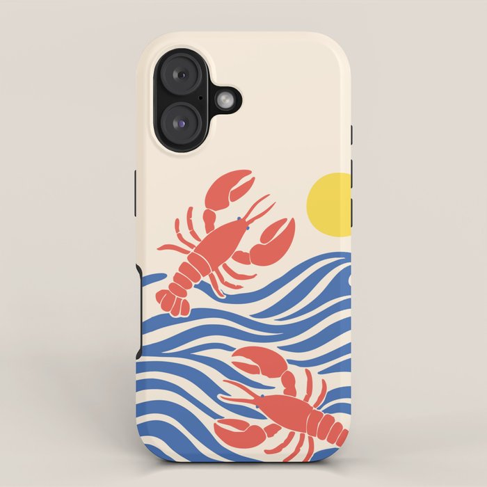 Lobsters Frolicking in the Ocean Waves iPhone Case Gallery Image 1