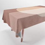 Terracotta Minimalist Artwork with Moon Tablecloth Gallery Image 1