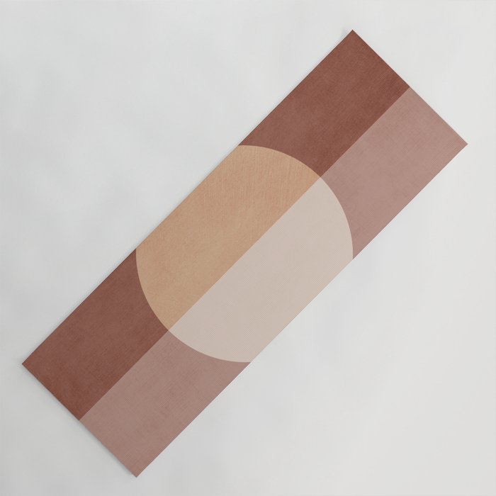 Terracotta Minimalist Artwork with Moon Yoga Mat Gallery Image 1
