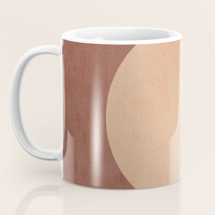 Terracotta Minimalist Artwork with Moon Coffee Mug Gallery Image 3