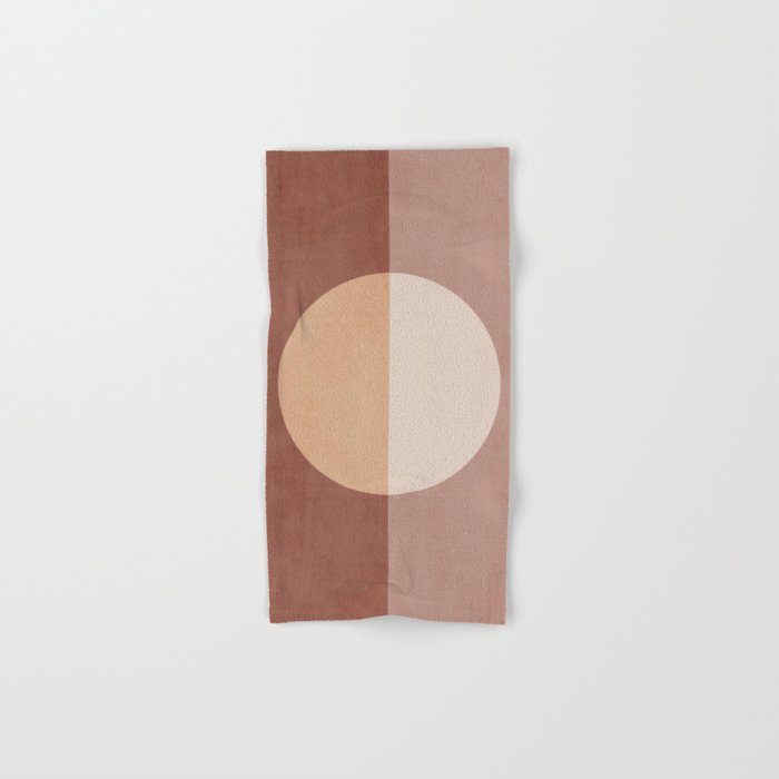 Terracotta Minimalist Artwork with Moon Bath Towel Gallery Image 1
