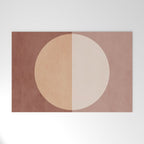 Terracotta Minimalist Artwork with Moon Welcome Mat Gallery Image 1