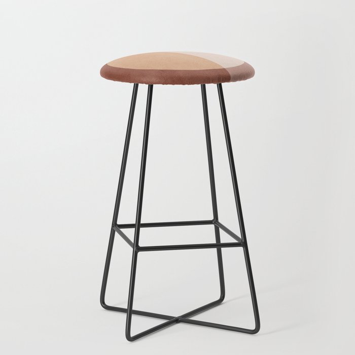 Terracotta Minimalist Artwork with Moon Stool Gallery Image 1