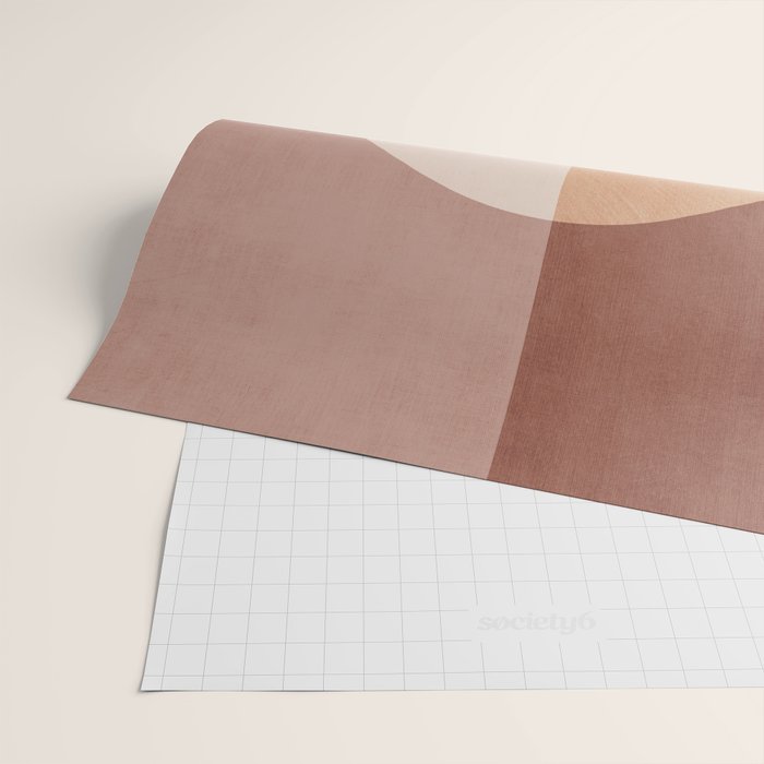 Terracotta Minimalist Artwork with Moon Wrapping Paper Gallery Image 2