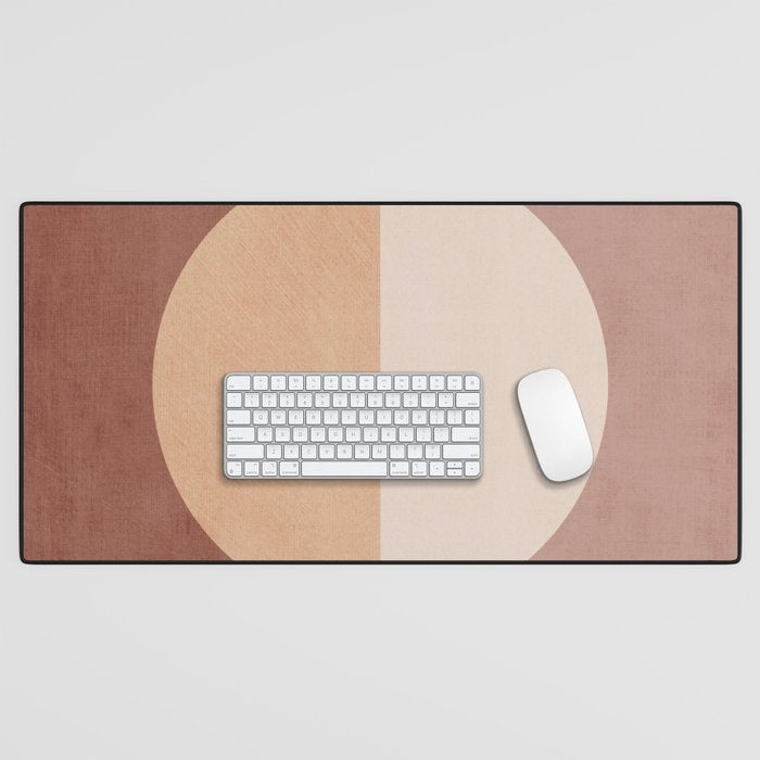 Terracotta Minimalist Artwork with Moon Desk Mat Gallery Image 1