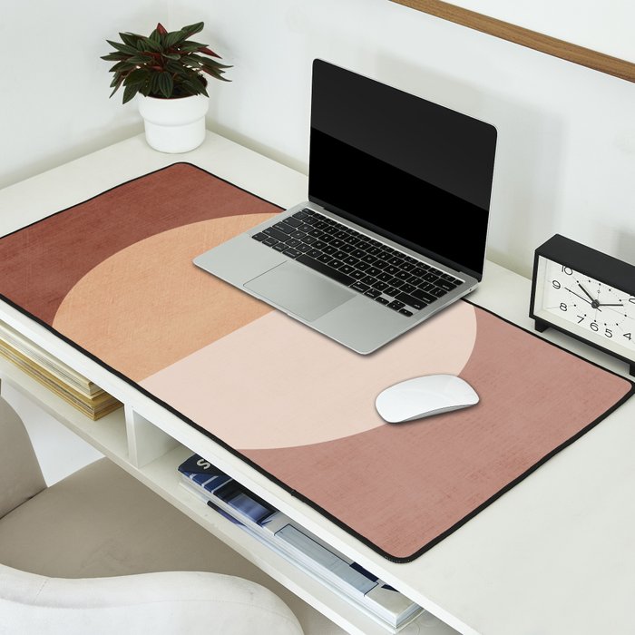 Terracotta Minimalist Artwork with Moon Desk Mat Gallery Image 2