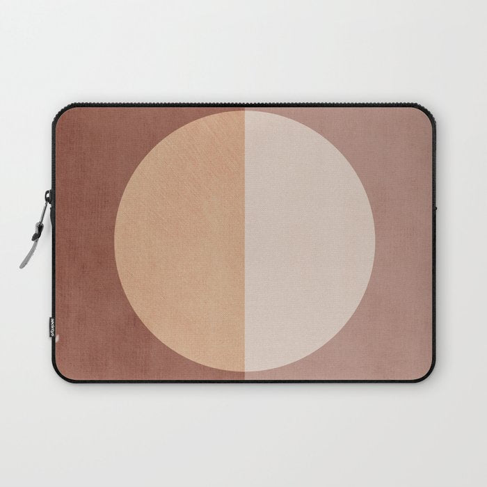 Terracotta Minimalist Artwork with Moon Laptop Sleeve Gallery Image 1