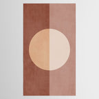 Terracotta Minimalist Artwork with Moon Tablecloth Gallery Image 2