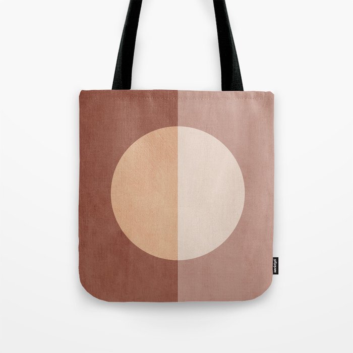 Terracotta Minimalist Artwork with Moon Tote Bag Gallery Image 1