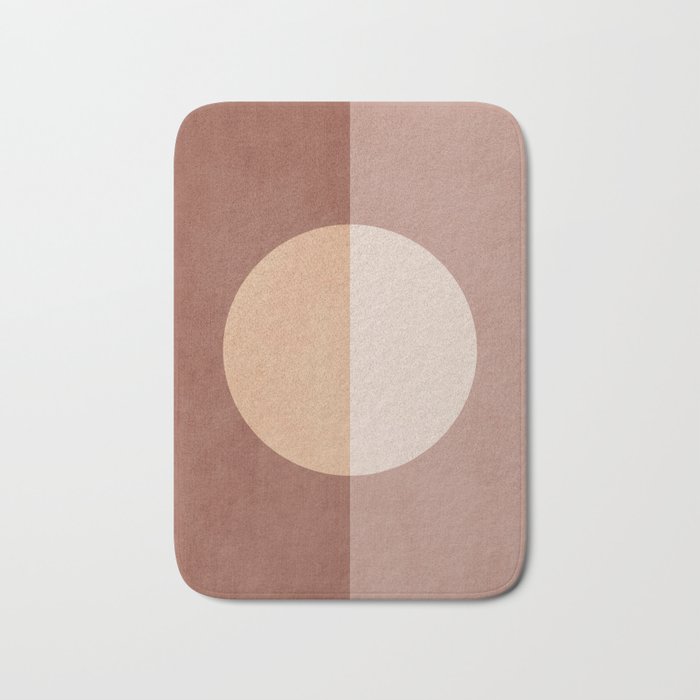 Terracotta Minimalist Artwork with Moon Bath Mat Gallery Image 1