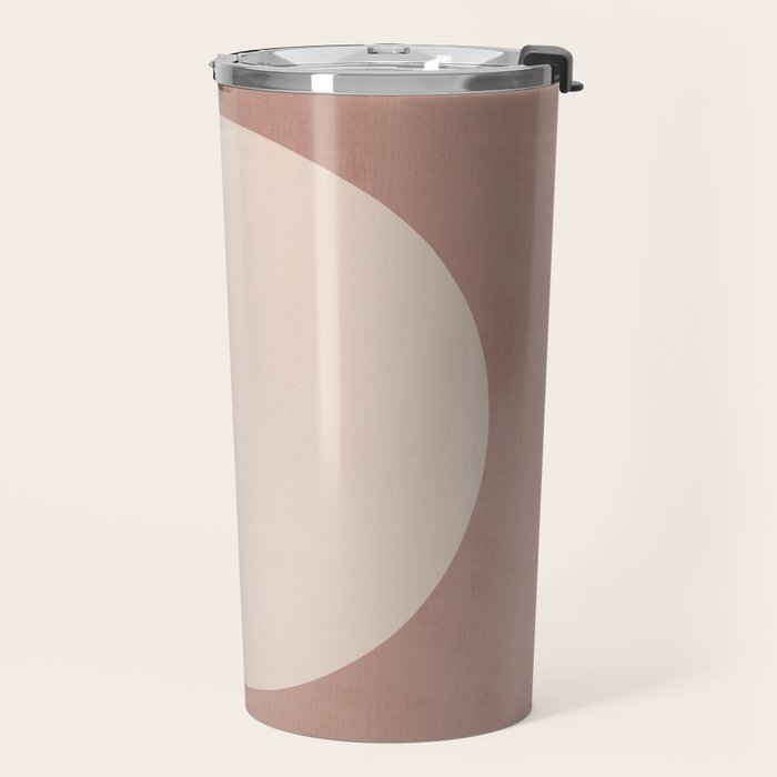 Terracotta Minimalist Artwork with Moon Travel Mug Gallery Image 2