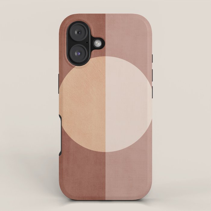 Terracotta Minimalist Artwork with Moon iPhone Case Gallery Image 1