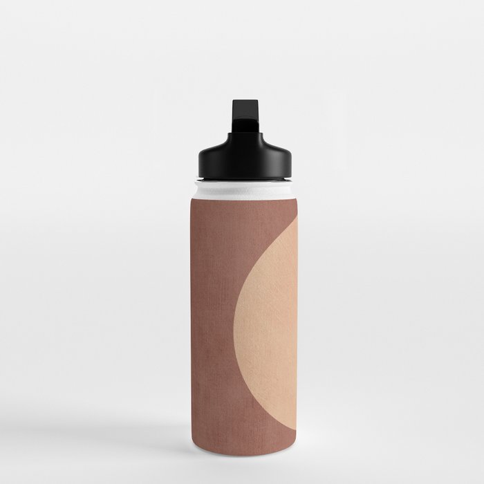 Terracotta Minimalist Artwork with Moon Water Bottle Gallery Image 3
