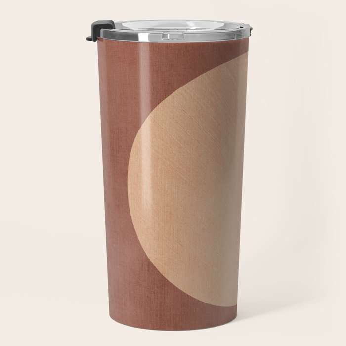 Terracotta Minimalist Artwork with Moon Travel Mug Gallery Image 3