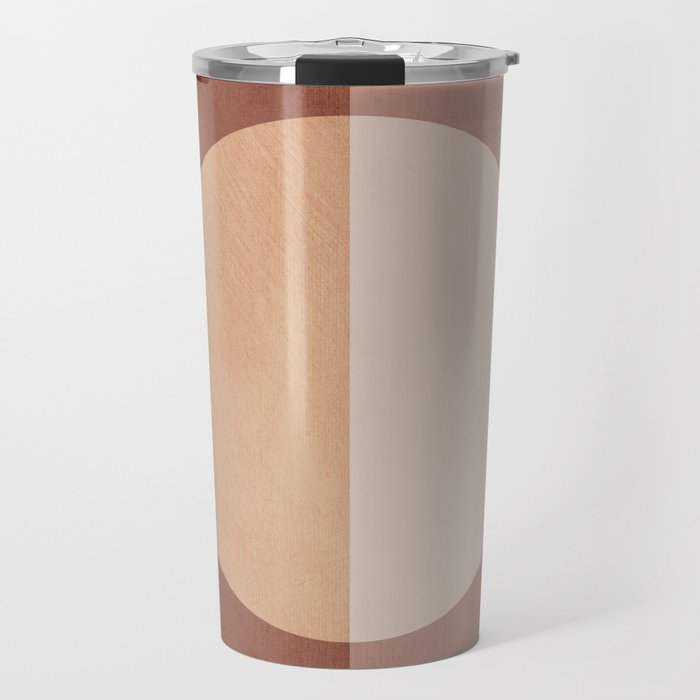 Terracotta Minimalist Artwork with Moon Travel Mug Gallery Image 1